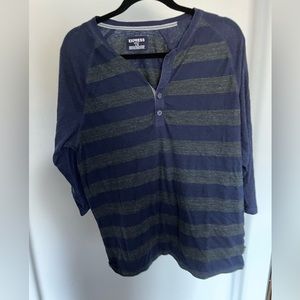 Express 3/4 Striped Henley